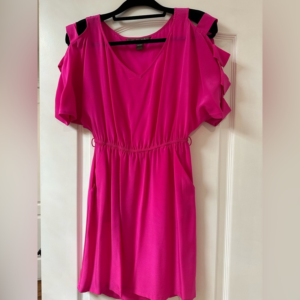 Chic Pink Dress with Black Accent